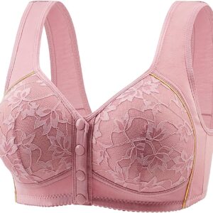New Front Buckle Large Size Middle and Elderly Printing Vest Type Wide Straps Underwear Ladies Without Ring Big Size Bra Culotes Women Underwear