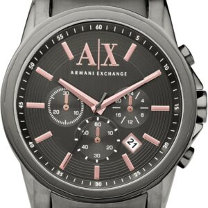 Armani Exchange Reloj para Hombre, Movimiento cronógrafo de Cuarzo y Caja de 45 mm con Correa de Acero Inoxidable