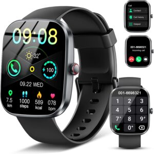 2026 Smart Watch Men Women, 1.91 Inch Smartwatch, Bluetooth Calls, Heart Rate Monitor/Sleep Monitor/Pedometer, 110+ Sports Modes Smart Watch, Waterproof IP68 Activity Bracelet for Android iOS