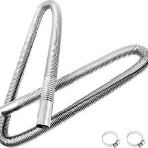 150 cm Exhaust Pipe for Generator Exhaust Hose Heater Auxiliary with Clamps Stainless Steel Hose Car Heater Exhaust Pipe for Heating Parking