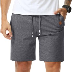 Suwangi Men's Sports Shorts Summer Cargo Shorts Cotton Bermuda Shorts Casual Work Pockets Zipper