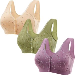 Women Sexy Lace Front Shaping Cup Adjustable Shoulder Strap Large Size Bra Bras Breastfeeding White