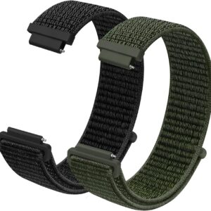 Vicloon 2 Pcs Nylon Watch Straps, 16 mm 18 mm 20 mm Universal Smart Watch Strap, Replacement Watch Strap, for Men and Women