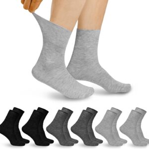 Aomig Diabetic Socks for Men and Women - 6 Pairs Seamless, No Rubber, Thin Cotton Summer Socks