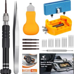 JOREST Watch Battery Change Tool, Watchmaker Screwdriver, Watchmaker Tools Kit, Watch Opening Tool, Change Watch Strap, Watch Repair Kit, Watch Accessories, Tweezers