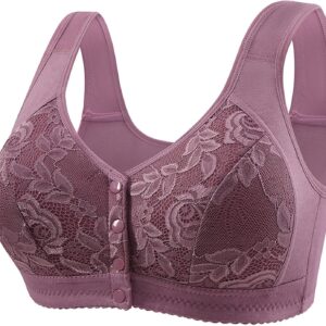 Plus Size Bra with Adjustable Straps and Sexy Lace Front Shaping Cup for Women Washing Machine Bras