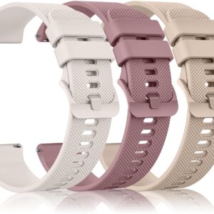 Meliya 3 Pieces Straps for Watch 20 mm 22 mm Silicone Quick Release Men Women, New Soft Silicone Adjustable Replacement Wristbands for 20 mm 22 mm Watch