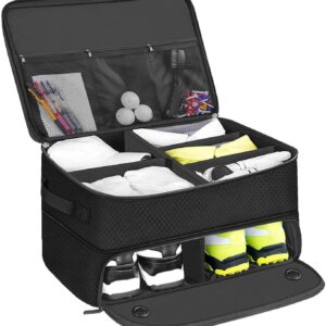 Golf Trunk Organizer, Car Storage for Golf Accessories Organizer and Travel Bag with Separate Compartment, Golf Equipment, Locker and Shoe Organizer, for, Black/White, Unisex