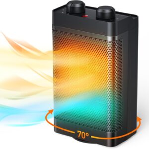 Energy-saving heater, 1500 W, 3 heating modes, electric ceramic heater, 70° oscillation, overheating and anti-tip protection, silent heater for use in