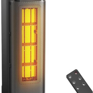 Low Consumption Heater, 2000W PTC Ceramic Heater with 4 Modes, ECO Mode, 90° Oscillation, 24H Timer, Remote Control, Powerful, Overheating and Tipping Protection, Home