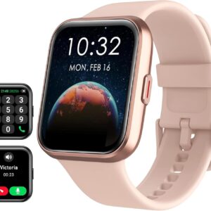 Tensky Women's Smart Watch with Alexa Calls and Voice, Whatsapp Notifications, 1.8 Inch Women's Smartwatch with SpO2/Heart Rate Monitor/Sleep Monitor, 110 Sports Modes, IP68 Gift for iPhone Android