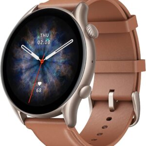 Amazfit GTR 3 Pro Sports Smartwatch 1.45" AMOLED Display Heart Rate Sleep Stress SpO2 Monitoring 150+ Sports Modes GPS Calls Bluetooth Music Control Alexa Brown