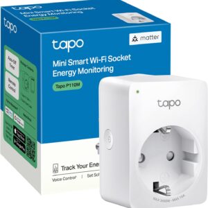 Tapo P110M Wi-Fi Mini Smart Plug (with Power Monitoring), Programming On/Off, Energy Saving, Compatible with Alexa and Google Home