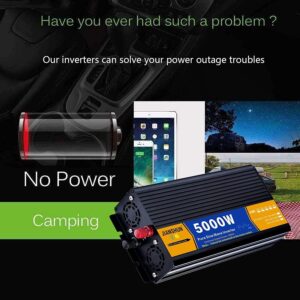Pure Sine Wave Inverter 3000w, 4000w, 5000w, 6000w, 8000w, DC 12V/24V/48V to AC 220V AC Voltage Converter Power Inverter for Domestic Car, 3000W-12V
