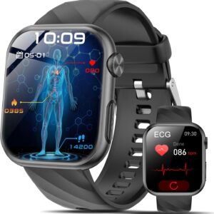 2026 New ECG Smart Watch with Artery HRV/BMI/Uric Acid, 1.97" AMOLED Smartwatch SOS Function, 24/7 Heart Rate Monitor, SpO2, Stress, Sleep Monitor, Activity Bracelet for Android iOS