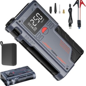 Jump Starter with Air Compressor, Car Battery Jump Starter | Portable Car Jumper with LED Digital Display | Accurate Jump Box Power Supply for Vehicles