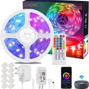 Alexa WiFi LED Strip 20M/65.6Ft, LUXONIC Ultra Long RGB LED Light Strip, Music Sync Controlled by Smart Phone App, Works with Alexa Google Assistant