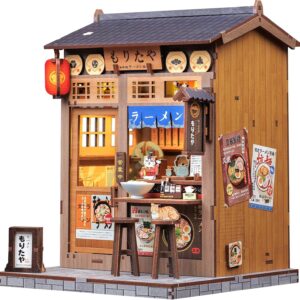 CUTEBEE Book Nook Kit - DIY Miniature House for Japanese Ramen Shop, Wooden Miniatures for Dollhouse, Home Decor, Creative Gifts for Adults and Youth (Morita-Ya)