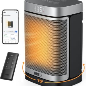 Dreo 1500W Indoor Smart Heater - Portable Heater with 70° Oscillation, Compatible with WiFi, Alexa and Google Assistant, with Thermostat and Remote Control