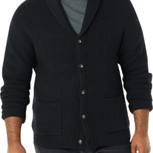 Amazon Essentials Men's Shawl Collar Soft Touch Long Sleeve Cardigan