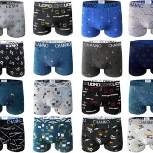 UOMO Collection 6 Pack Cotton Basic Solid Boxer Briefs Comfy Soft