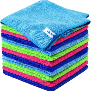 12 Pieces Premium Microfibre Cleaning Cloths – Super Absorbent Microfibre Cloths Ideal for Kitchen Cloths, Kitchen Cloths, Cleaning Cloths, Glass Cloth, Dust Catcher, 12 x 12 Inches