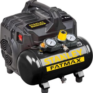 Stanley FATMAX Compressor DST 101/8/6 FMXCM00 - Portable Air Compressor - Car Air Compressor 8 Bar - 6L - 105 L/Min - Oil-Free - Silent - IP43-1450 Rpm - Black/Yellow