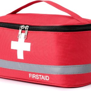 Romon Portable First Aid Bag, Empty First Aid Kit, Waterproof Large Capacity Empty Medical Kit, Emergency Medical Bag for Home, Office, Outdoor