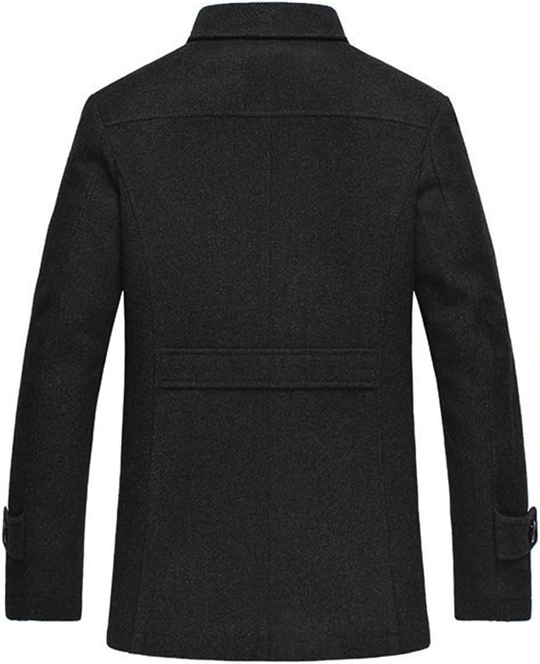 YOUTHUP Men's Wool Coat Regular Fit Winter Trench Coats Thick Trench Jackets - Imagen 2