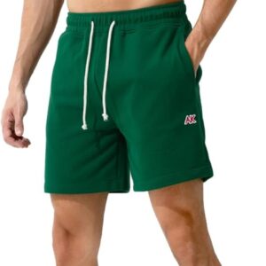 Casey Kevin Men's Sports Shorts Summer Cotton Bermuda Shorts with Pocket Man Running Breathable Exercise Shorts