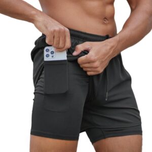 Men's Shorts Sports Running Shorts 2 in 1 Pocket Running Quick Dry Workout Shorts