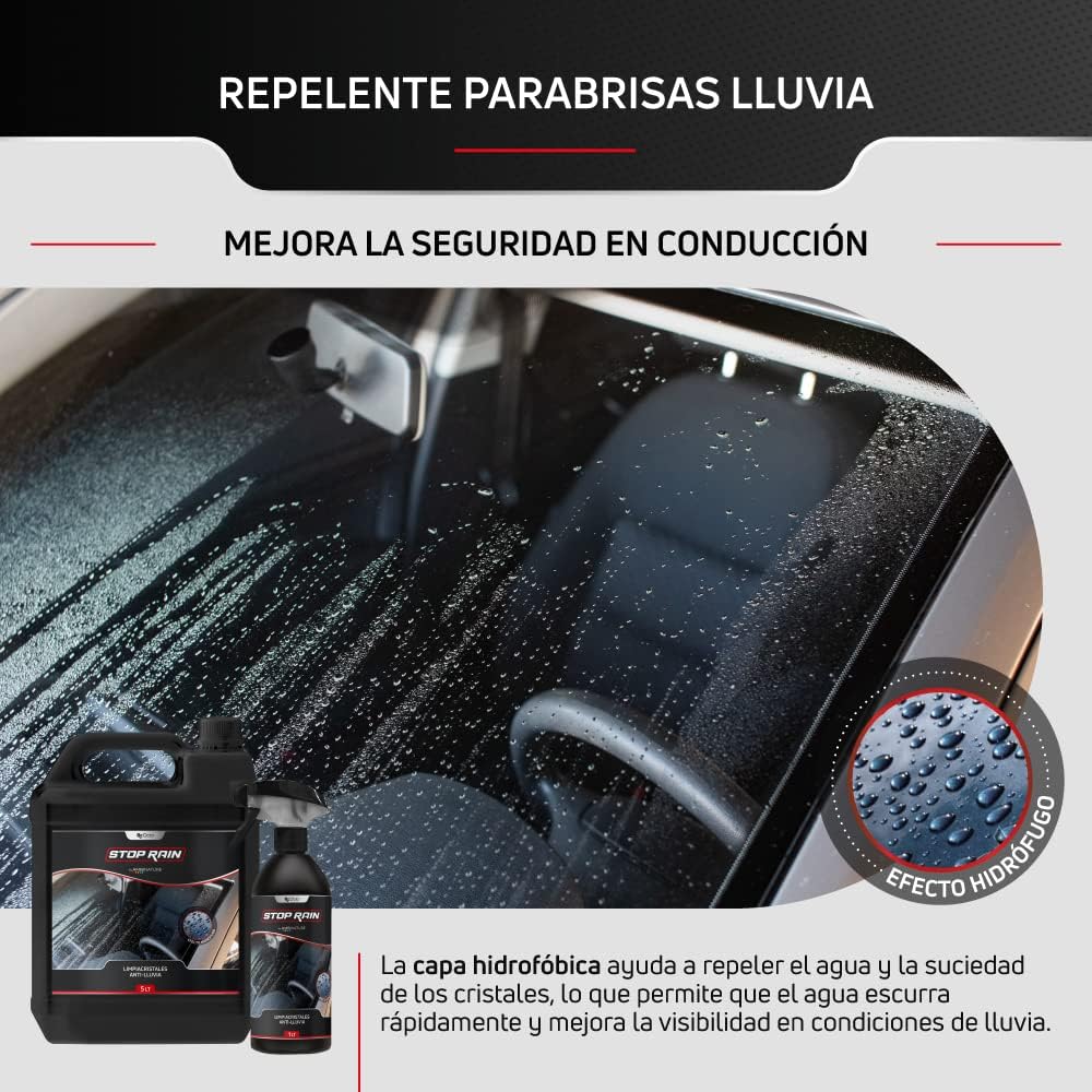 Rain Windshield Treatment for Car | 1000 ml – 5 Litre Windshield Wiper Blades Water Repellent Snow Water | Formula in Hydrophobic Rain Liquid | Wiper Blades and Windows (1 Litre) - Imagen 3