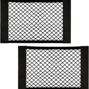 Storage Net, Nylon, Car Trunk Organizer Bag with Elastic Pocket Nets, Bottles, Grocery Black, for Car Cart