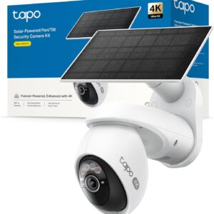 Tapo C660 Kit – WiFi Security Camera 4K 8MP, Pan/Tilt 360°, Digital Zoom, Starlight Color Night Vision, Solar Panel, 10,000mAh Battery, Free AI Detection, IP65